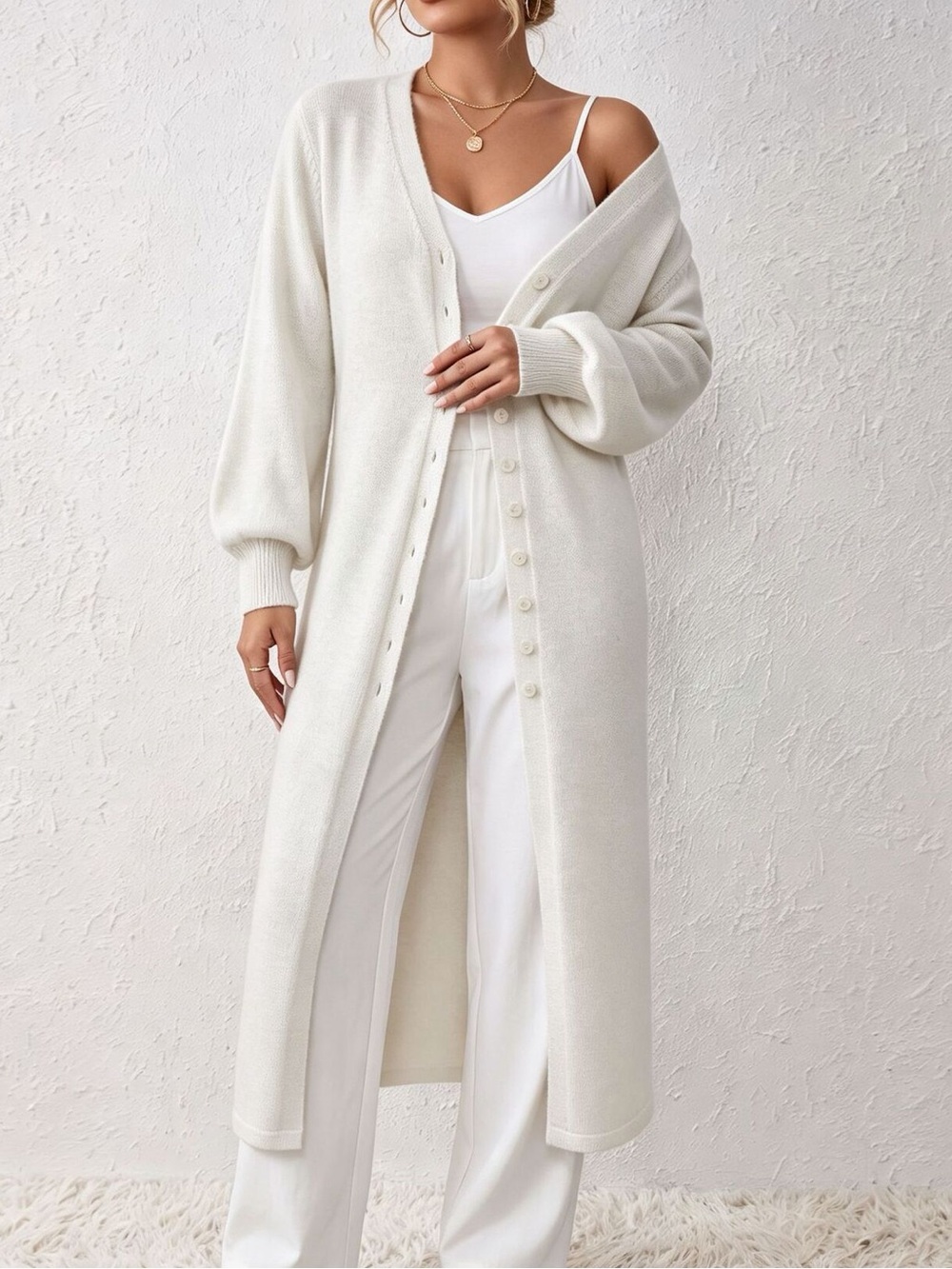 ♥️Gorgeous Women's Longline Button-Front Knit Cardigan/Sweater Dress